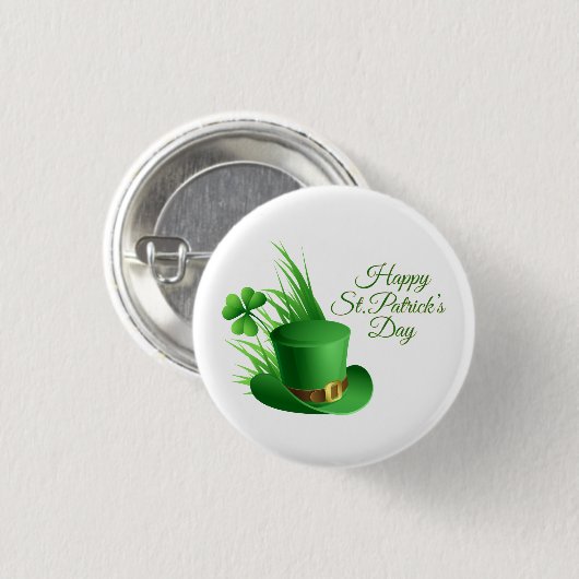 Happy St. Patrick's Day Gruß Button (Vorne & Hinten)