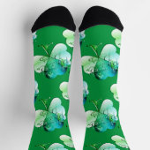 "Happy St. Patrick's Day" Hand-writte w/Shamrocks Socken (Oben)