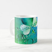 "Happy St. Patrick's Day" Handgeschriebenes W/Klee Kaffeetasse (Vorderseite Links)