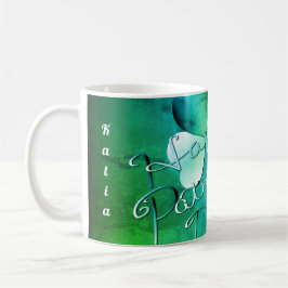 "Happy St. Patrick's Day" Handgeschriebenes W/Klee Kaffeetasse