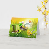 Happy St. Patrick's Day Hat und Pot of Gold Karte (Gelbe Blume)