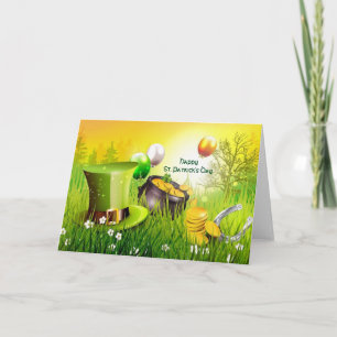 Happy St. Patrick's Day Hat und Pot of Gold Karte