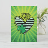 Happy St Patrick's Day Heart Feiertagskarte (Stehend Vorderseite)