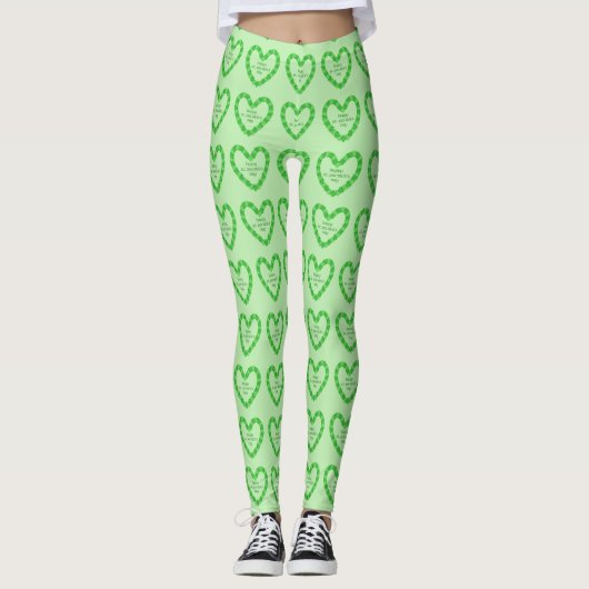 Happy St. Patricks Day Heart Leggings (Vorderseite)