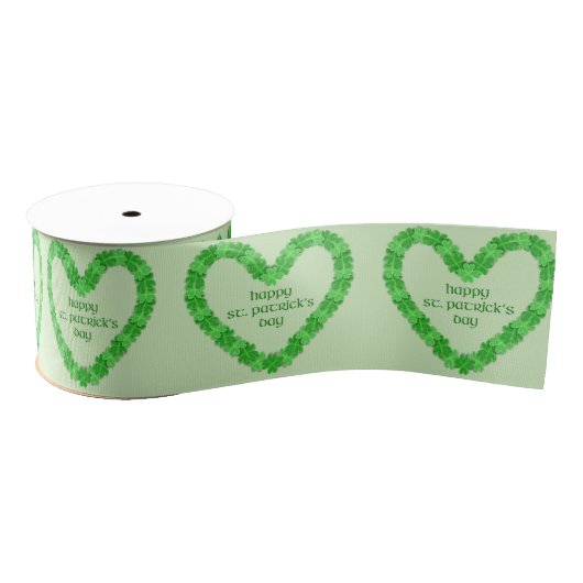 Happy St. Patricks Day Heart Ripsband (Spule)