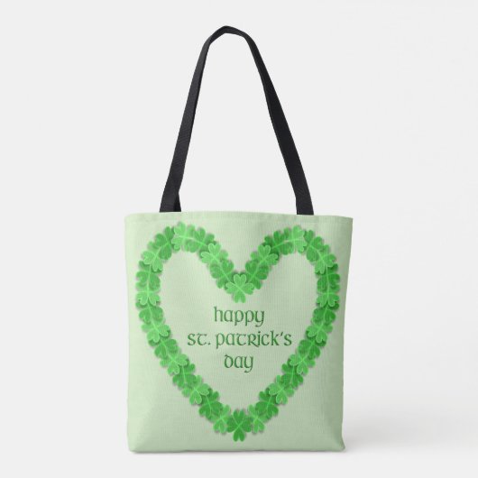 Happy St. Patricks Day Heart Tasche (Rückseite)