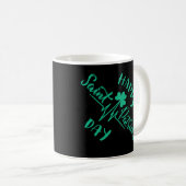 Happy St Patricks Day Heartbeat Puls Kleeblatt Kaffeetasse (VorderseiteRechts)