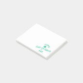 Happy St Patricks Day Heartbeat Puls Kleeblatt Post-it Klebezettel (angewinkelt)