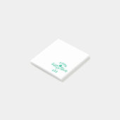 Happy St Patricks Day Heartbeat Puls Kleeblatt Post-it Klebezettel (angewinkelt)