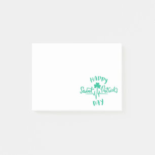 Happy St Patricks Day Heartbeat Puls Kleeblatt Post-it Klebezettel
