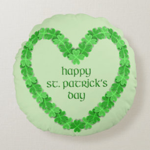Happy St. Patricks Day Herz Rundes Kissen