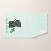 Happy St Patricks Day Hund Vierblättriges Kleeblat Badhandtuch Set (Handtuch)
