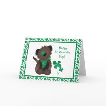 Happy St Patricks Day Hund Vierblättriges Kleeblat