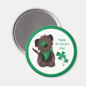 Happy St Patricks Day Hund Vierblättriges Kleeblat Magnet (Vorderseite/Rückseite)