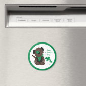 Happy St Patricks Day Hund Vierblättriges Kleeblat Magnet (In Situ (Geschirrspüler))