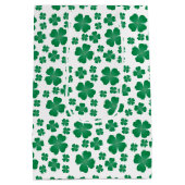 Happy St Patricks Day Hund Vierblättriges Kleeblat Mittlere Geschenktüte (Rückseite)