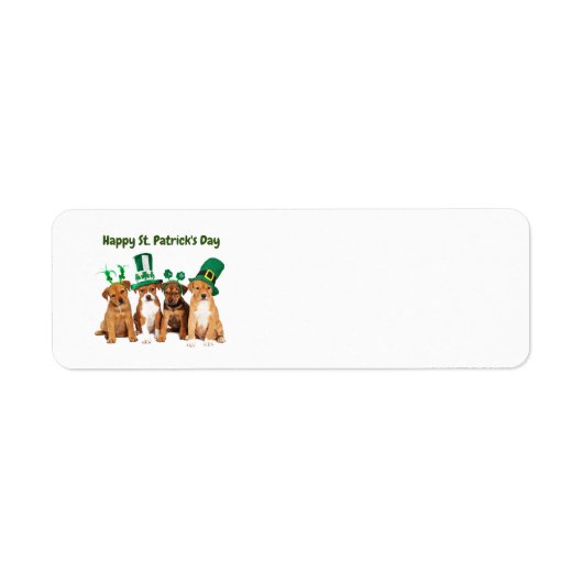 Happy St. Patrick's Day Hunde Holiday Label (Vorne)