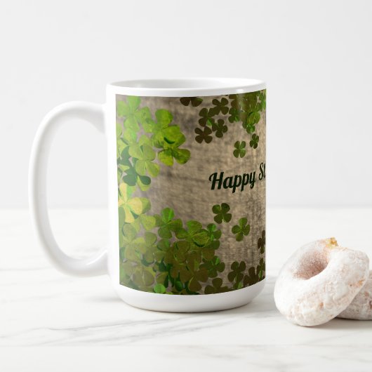 Happy St.Patrick's Day,irische Kleeblätter Kaffeetasse (Mit Donut)