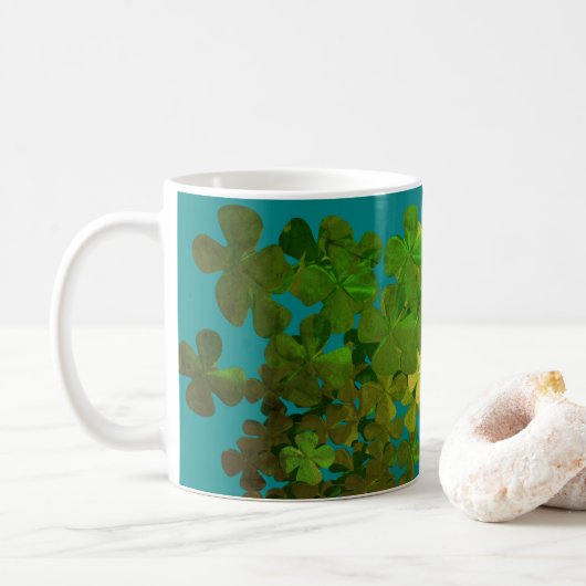 Happy St.Patrick's Day,irische Kleeblätter Kaffeetasse (Mit Donut)