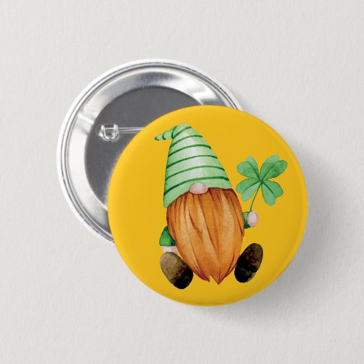 Happy St. Patrick's Day | Irischer Wasserfarben Button (Vorne & Hinten)