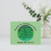 Happy St. Patrick's Day Irish 4 Leaf Clover Postkarte (Stehend Vorderseite)