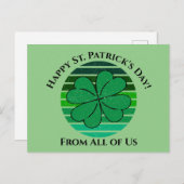 Happy St. Patrick's Day Irish 4 Leaf Clover Postkarte (Vorne/Hinten)