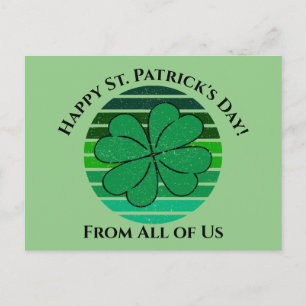 Happy St. Patrick's Day Irish 4 Leaf Clover Postkarte