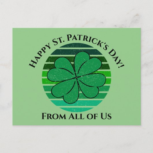 Happy St. Patrick's Day Irish 4 Leaf Clover Postkarte (Vorderseite)