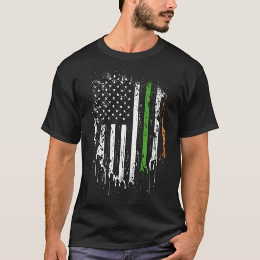 Happy St Patricks Day Irish American Flag Lucky Sh T-Shirt (Vorderseite)