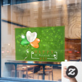 Happy St. Patrick's Day Irish Flag Balloon Clover Fensteraufkleber (Café-Fenster)