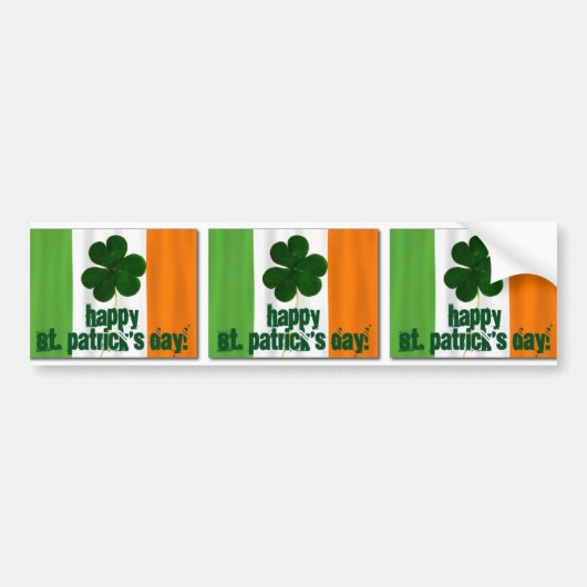 Happy St. Patrick's Day, Irish Flag Color Ireland Autoaufkleber (Vorne)