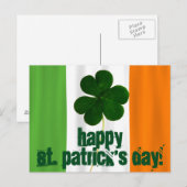 Happy St. Patrick's Day, Irish Flag Color Ireland Postkarte (Vorne/Hinten)
