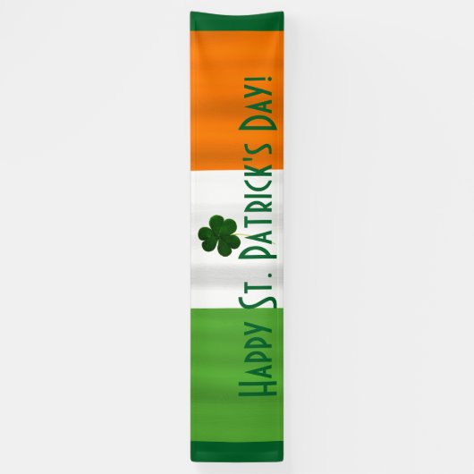 Happy St. Patrick's Day Irish Flag Kleeblatt Banne Banner (Vertikal)