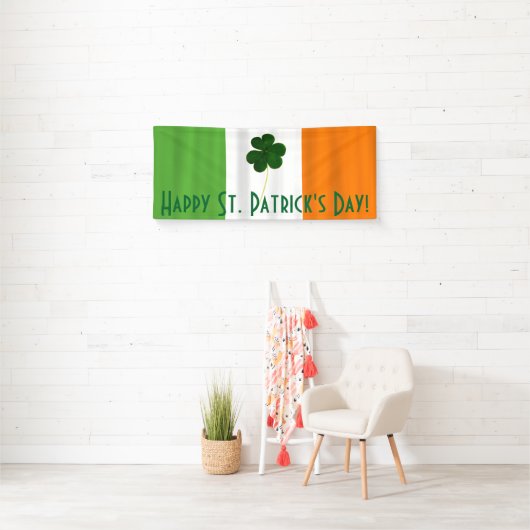 Happy St. Patrick's Day Irish Flag Kleeblatt Banne Banner (Insitu)