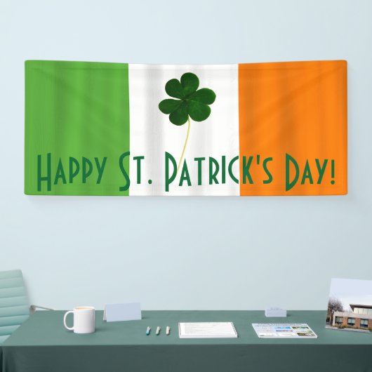 Happy St. Patrick's Day Irish Flag Kleeblatt Banne Banner (Messe)