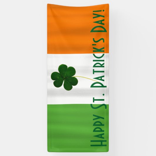Happy St. Patrick's Day Irish Flag Kleeblatt Banne Banner (Vertikal)