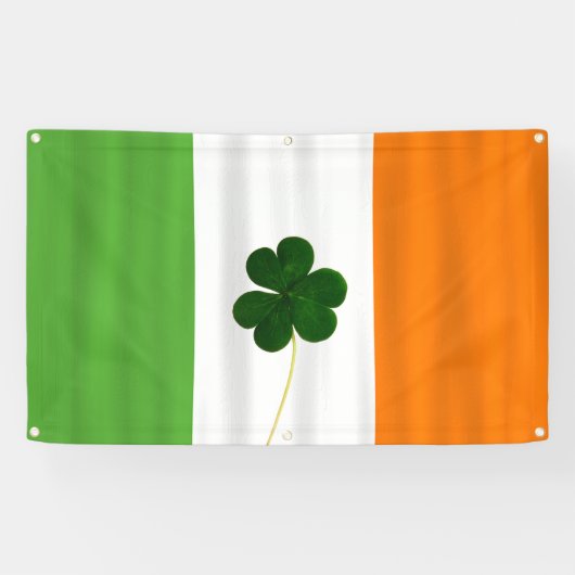 Happy St. Patrick's Day Irish Flag Kleeblatt Banne Banner (Horizontal)