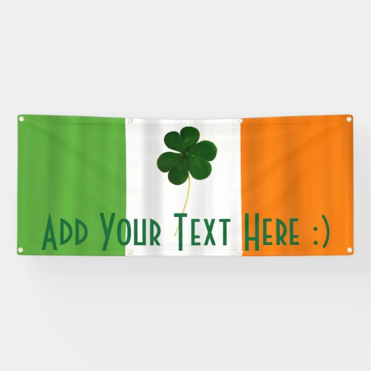 Happy St. Patrick's Day Irish Flag Kleeblatt Banne Banner (Horizontal)