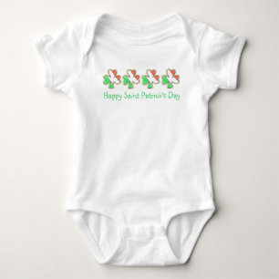 Happy St. Patrick's Day Irish Flag Kleeblatt Cooki Baby Strampler