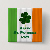 Happy St. Patrick's Day Irish Flag Kleeblatt Paddy Button (Vorderseite)