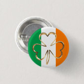 Happy St. Patrick's Day Irish Flag Kleeblatt Paddy Button (Vorne & Hinten)