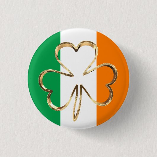 Happy St. Patrick's Day Irish Flag Kleeblatt Paddy Button (Vorderseite)