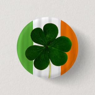 Happy St. Patrick's Day Irish Flag Kleeblatt Paddy Button