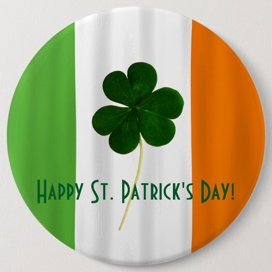 Happy St. Patrick's Day Irish Flag Kleeblatt Paddy Button (Vorderseite)