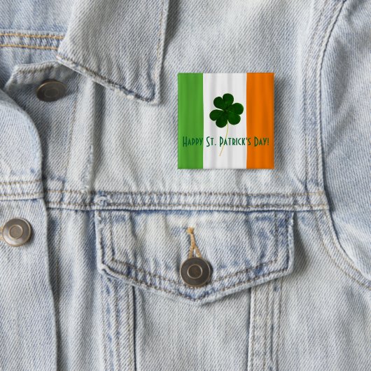 Happy St. Patrick's Day Irish Flag Kleeblatt Paddy Button (Beispiel)