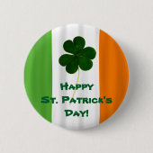 Happy St. Patrick's Day Irish Flag Kleeblatt Paddy Button (Vorderseite)