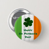 Happy St. Patrick's Day Irish Flag Kleeblatt Paddy Button (Vorne & Hinten)