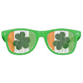 Happy St. Patrick's Day Irish Flag Kleeblatt Paddy Partybrille (Vorderseite)