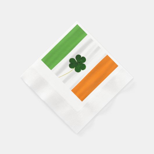 Happy St. Patrick's Day Irish Flag Kleeblatt Paddy Serviette (Ecke)