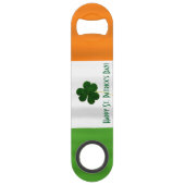 Happy St. Patrick's Day Irish Flag Kleeblatt Paddy Speedflaschenöffner (Vorderseite)